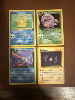 Lot Of 4 Damaged Team Rocket Pokemon Cards Vintage WOTC - Image 1