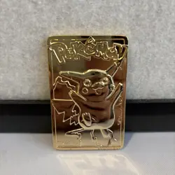 Pokemon Pikachu Vintage 23k Gold Plated Trading Card 1999 Burger King - Image 1