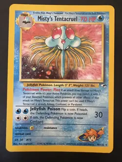 Pokemon TCG Misty's Tentacruel Gym Heroes Holo Card 10/132 Vintage WotC - Image 2