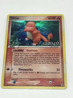 Ditto Pokemon Charmander TCG Delta Species Holo Card 61/113 Reverse Holo Stamp - Image 1