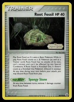 Pokemon Card - Root Fossil Legend Maker 80/92 Reverse Holo Stamped - Image 1