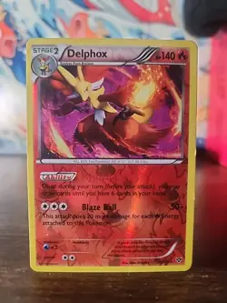 Pokemon Delphox 26/146 XY Base Set Reverse Holo Rare LP - Image 1