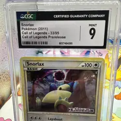 2011 Pokemon Call of Legends Prerelease Snorlax Promos #33/95 CGC 9 - Image 2