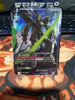 Gundam Card Game Gundam Deathscythe GD01-025 LR+ Holo Foil Alt Art English - Image 1