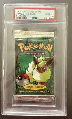 1999 WOTC Pokemon Jungle Foil Pack Unlimited (Flareon) PSA: 10 - Image 1