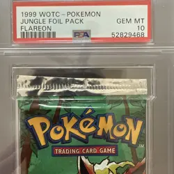 1999 WOTC Pokemon Jungle Foil Pack Unlimited (Flareon) PSA: 10 - Image 3