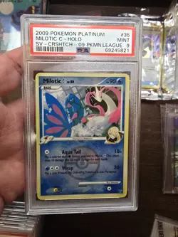 PSA 9 Milotic C #35 Crosshatch Holo League Promo Supreme Victors Pokemon 2009 - Image 1
