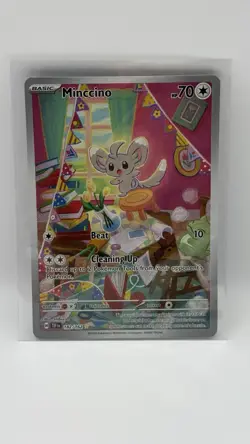 Minccino Holo Pokemon TCG Temporal Forces 182/162 Full Art Illustration Rare - Image 1