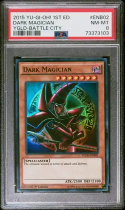 2015 Yu-Gi-Oh! Yugi'S LD: Battle City #ENB02 Dark Magician PSA 8 - Image 1