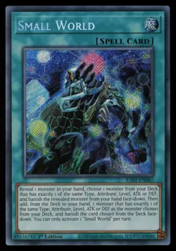 Yugioh Small World (Secret Rare) RA01-EN067 1st Edition Secret Rare NM - Image 1
