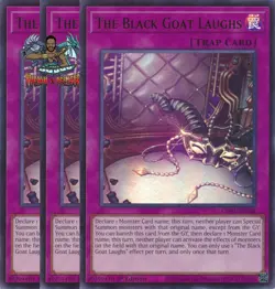 Yugioh! 3x The Black Goat Laughs CH01-EN038 Ultra Rare 1st Ed NM - Image 1
