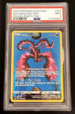 Pokemon Galarian Moltres TCG SWSH284 Sword & Shield Promo Card PSA 9 Graded Slab - Image 1