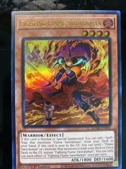 Fighting Flame Swordsman MZMI-EN001 Ultra Rare 1st Ed NM Yugioh Card - Image 1