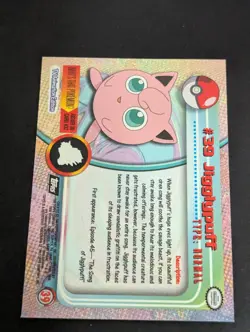 #39 Jigglypuff - Pokemon Topps Card - Black Logo Nm - Image 2