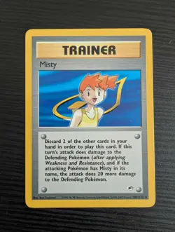 Misty Pokemon Card 102/132 Gym Heroes Trainer Non Holo Rare NM - Image 1