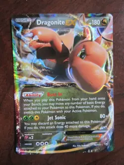 DRAGONITE EX FULL ART HOLO POKEMON CARD 74/111 FURIOUS FISTS NEVER PLAYED NM- - Image 1
