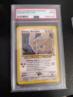 Pokemon Neo Destiny Shining Noctowl Holo Secret Rare Card PSA 2 110/105 - Image 3