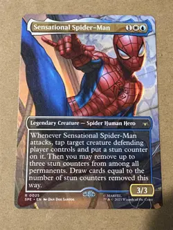 mtg borderless Sensational Spider-Man, Spiderman Eternal set, unplayed - Image 1
