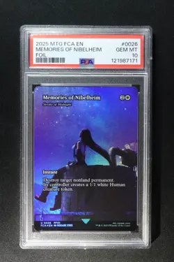 2025 MTG FINAL FANTASY: THROUGH THE AGES FOIL #0026 MEMORIES OF NIBELHEIM PSA 10 - Image 1