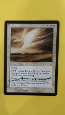 Magic The Gathering Scourge Eternal Dragon Signed - Image 1