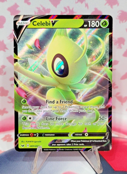 Celebi V 001/202 Sword & Shield Base Set Ultra Rare Pokemon TCG NM - Image 1