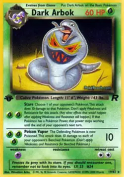 Moderately Played Dark Arbok - 19/82 - Rare - 1st Edition Pokemon Team Rocket - Image 1
