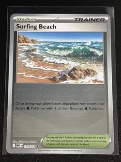 Pokemon TCG Mega Evolution Surfing Beach Reverse Holofoil 129/132 NM - Image 1