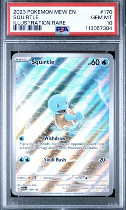 2023 POKEMON MEW EN-151 ILLUSTRATION RARE #170 SQUIRTLE PSA 10 - Image 1