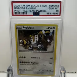 2020 Pokemon S&M Black Star Regigigas Cosmos Holo #SM243 PSA 10 GEM MT - POP 23 - Image 1