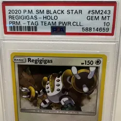 2020 Pokemon S&M Black Star Regigigas Cosmos Holo #SM243 PSA 10 GEM MT - POP 23 - Image 2