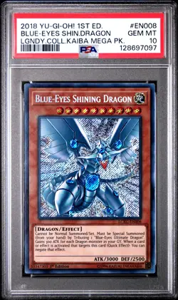 2018 YU-GI-OH! LEGEND COLL KAIBA MEGA PACK BLUE-EYES SHINING DRAGON PSA 10 - Image 1