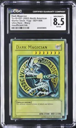 Yugioh CGC 8.5 MISPRINT Dark Magician SDY-006 WAVY FADED ERROR Ultra Rare Unlim - Image 1