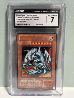 Yugioh CGC 7 Blue-Eyes Toon Dragon PS-00 Pharaoh's Servant 2000 Japanese Ultra P - Image 1