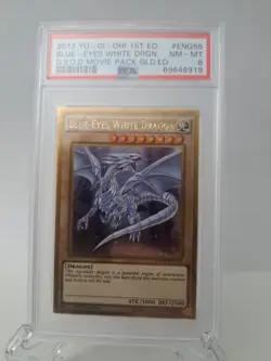 Yugioh PSA 8 NM Blue-Eyes White Dragon MVP1-ENG55 Gold Rare 1st Edition!! - Image 1