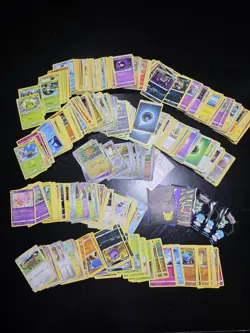 Mixed Bulk Lot 900+ Pokemon Cards Plus 11 Bonus Sleeves Some Dupes - Image 1