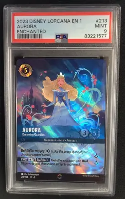 PSA 9 MINT Aurora Dreaming Guardian 213/204 Enchanted Disney Lorcana Graded Card - Image 1