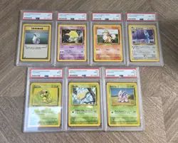 7 Pokemon Misc Lot PSA Graded Card Base Set Unlimited - Image 1