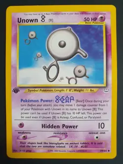 Unown [B] 39/64 1st Edition - Neo Revelation Set - Pokemon Card - Excellent - Image 1