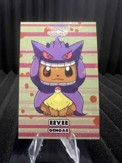 Eevee Gengar Poncho - Star Holo - Let's Go Eevee Database - Pokemon Card - Image 1