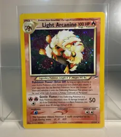 Pokemon Light Arcanine Neo Destiny Holo Rare Card 12/105 MP - Image 1