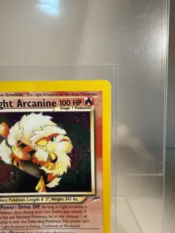 Pokemon Light Arcanine Neo Destiny Holo Rare Card 12/105 MP - Image 2