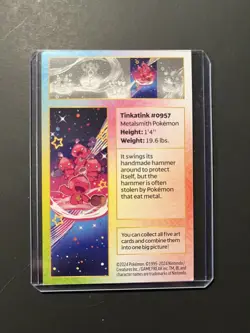 Paldean Fates - Tinkatink Sticker + Art Card ONLY from the mini tins (NEW) - Image 3