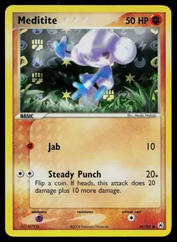 Pokemon Card - Meditite Hidden Legends 66/101 Reverse Holo - Image 1