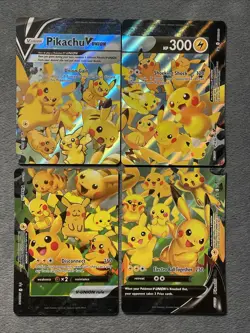 Pikachu V-Union Set Pokemon Cards Lot SWSH 139 140 141 142 NM Get All - Image 1