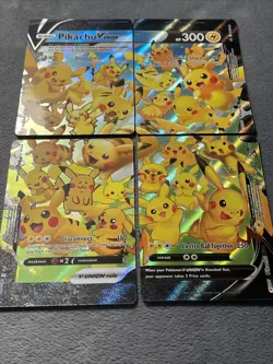 Pikachu V-Union Set Pokemon Cards Lot SWSH 139 140 141 142 NM Get All - Image 2
