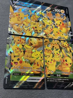 Pikachu V-Union Set Pokemon Cards Lot SWSH 139 140 141 142 NM Get All - Image 3