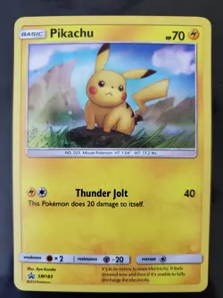 Pikachu SM183 Holo Black Star Promo Pokemon TCG Card Sun Moon Swirl Near Mint NM - Image 1