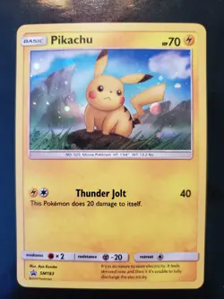 Pikachu SM183 Holo Black Star Promo Pokemon TCG Card Sun Moon Swirl Near Mint NM - Image 2