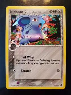 Nidoran Female 56/101 Reverse Holo Stamp Pokemon TCG Card EX Dragon Frontiers NM - Image 2
