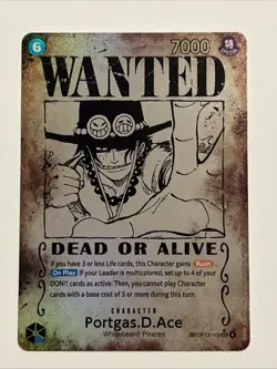 One Piece TCG - Portgas.D.Ace - Wanted Poster - (Error Card) - OP13 - Image 1